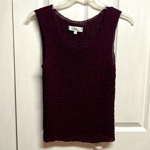 Vintage Patra Dark Purple Sleeveless Crinkle Top Size 14